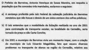 Imagem Barreiras: Câmara ainda não se manifestou sobre posse de novo prefeito