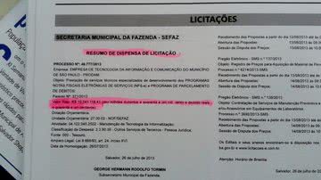 Imagem Sefaz da prefeitura contrata empresa por R$ 10 mi dispensando licitação
