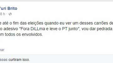 Imagem Deputado defende estudante que prometeu apedrejar carros com adesivos anti-PT