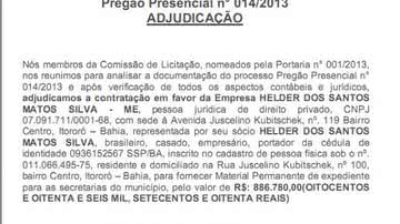 Imagem Itororó: contrato de quase R$ 1 milhão chama a atenção da população