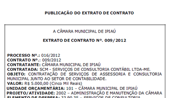 Imagem Ipiaú: presidente da Câmara eleva em 760% gastos com contabilidade