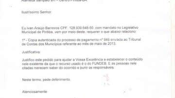 Imagem Piritiba: Vereador cobra punição ao prefeito por suposto desvio de dinheiro