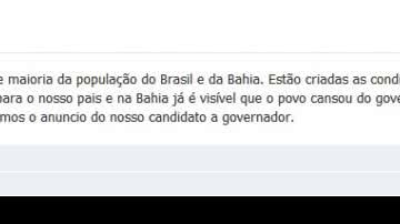 Imagem Jutahy afirma que candidato da oposição será conhecido na próxima semana