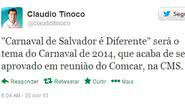 Imagem Vereador antecipa tema de folia: "Carnaval de Salvador é Diferente" 