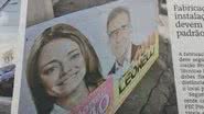 Imagem Pegou mal: placa de Fabíola Mansur invade calçada e jornal flagra situação