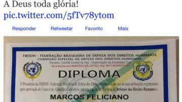 Imagem Réu em ações do MPF diplomou Feliciano e foi indiciado pela PF 