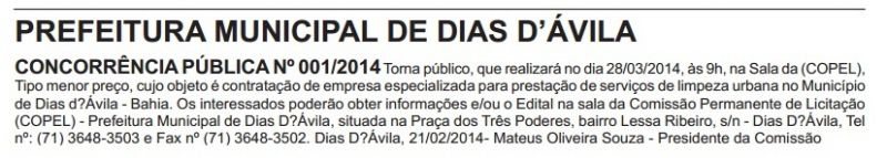 Imagem Bocão News irá a Dias D&#039;Ávila nesta sexta acompanhar licitação do lixo