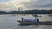 Imagem Dia do Meio Ambiente: manifestantes usam barcos para protestar em Ilha de Maré