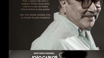Imagem  Pegou mal: João Carlos Bacelar transforma morte de João Ubaldo em santinho