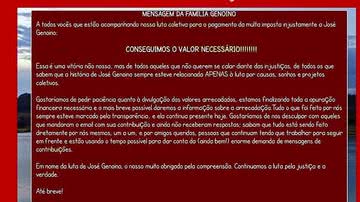 Imagem Site criado para recolher doações a Genoino alcança o valor da multa