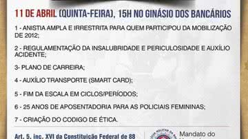 Imagem Após atentados, militares promovem assembleia geral 