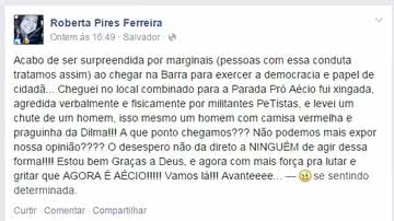 Imagem Presidente da Juventude PMDB relata agressão em evento pró-Aécio na Barra