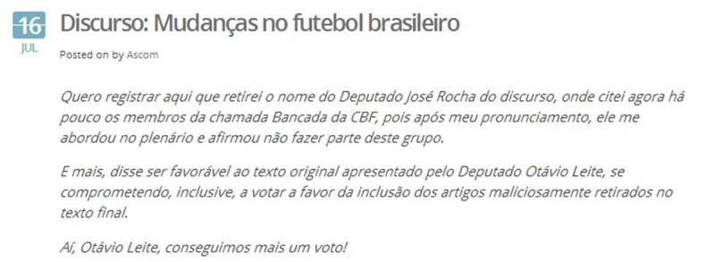 Imagem Romário retira nome de José Rocha da “Bancada da CBF”