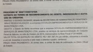 Imagem Seap deve R$ 3,7 milhões a fornecedores de alimentação e serviços