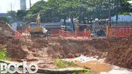Imagem BR-324: pista cede e famigerada cratera aumenta