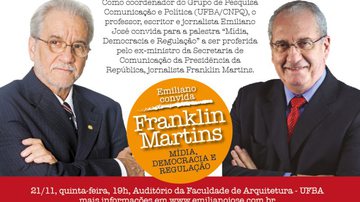 Imagem Democratização da imprensa é debate com Franklin Martins em Salvador