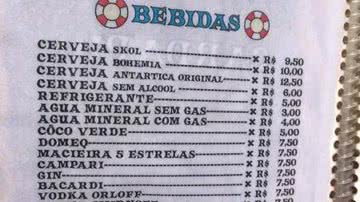 Imagem Cerveja a R$ 9,50 e caldo de sururu por R$ 16 é realidade na Bahia