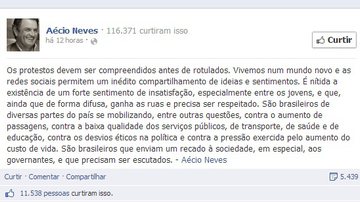 Imagem Presidente do PSDB diz que há forte sentimento de insatisfação nas ruas