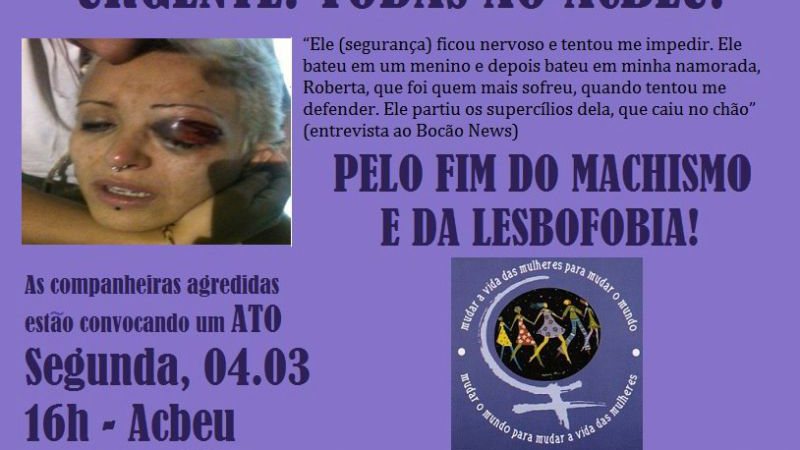 Imagem Namoradas agredidas: amigos e feministas prometem manifestação na segunda