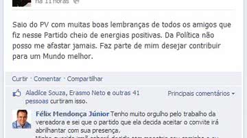 Imagem Andrea Mendonça pede desfiliação do PV