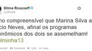Imagem Dilma sobre aliança Aécio e Marina: eles representam o retrocesso