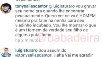 Imagem Após provocação, Tony Salles dispara contra modelo baiano: “viadinho incubado”