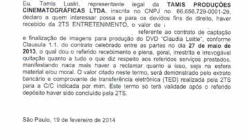 Imagem Assessoria nega que Claudia Leitte esteja devendo fornecedores