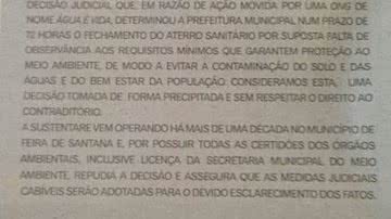 Imagem Sustentare desdenha da Justiça baiana e chama decisão de "precipitada"