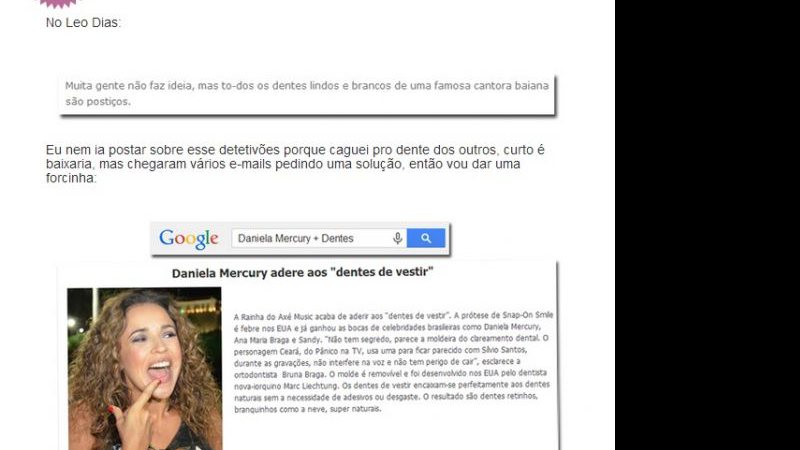 Imagem Daniela Mercury é a cantora baiana com dentes postiços, diz blog