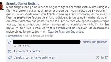 Imagem "Ainda não estou 100%", diz Netinho