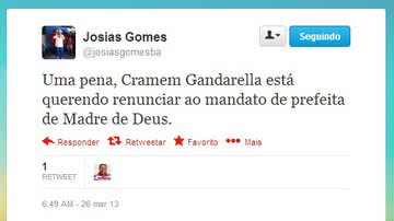 Imagem Prefeita de Madre de Deus vai renunciar mandato hoje