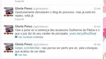 Imagem Gloria Perez sobre Guilherme de Pádua: "michê" e "vagabundo"
