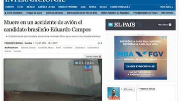 Imagem Imprensa internacional destaca a morte de Eduardo Campos