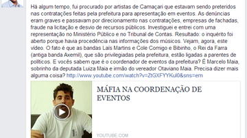 Imagem Cantor denuncia suposta ‘máfia das bandas’ em eventos de Camaçari