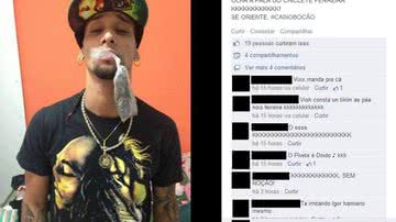 Imagem Chiclete Ferreira exibe substância suspeita em rede social