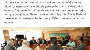 Imagem Geddel cobra atitude do governador sobre Buerarema