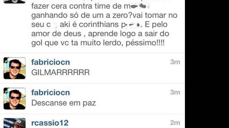 Imagem Cássio, do Corinthians, manda torcedor tomar no c*