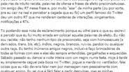 Imagem Menina usa twitter para postar: nasce 1% de barreira contra PRETOS em mim