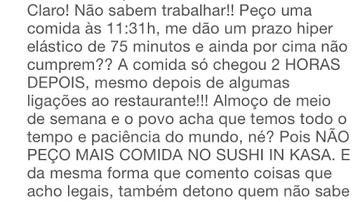 Imagem Apresentadora da Record detona Sushi In Kasa. "Não peço mais"