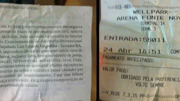 Imagem Torcedor revela irregularidade no estacionamento da Arena Fonte Nova