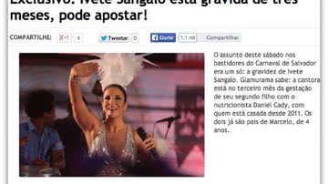 Imagem Blogueiras zoam site que anunciou gravidez de Ivete no Carnaval