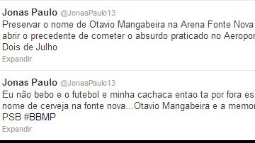 Imagem PT contra PT: Jonas Paulo não apoia mudança do nome da Fonte Nova
