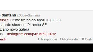 Imagem Leo Santana faz último treino do ano e deseja feliz 2014 aos seguidores