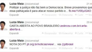 Imagem Luiza Maia sai em defesa dos condenados pelo mensalão: "Palhaçada"