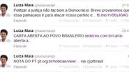 Imagem Luiza Maia sai em defesa dos condenados pelo mensalão: "Palhaçada"