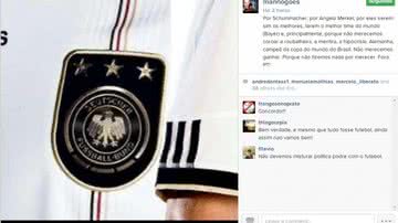 Imagem “Alemanha, campeã da Copa do Mundo”, deseja Manno Góes