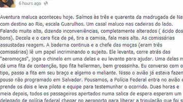 Imagem Homem que surtou em voo da Azul é encaminhado para presídio da Mata Escura