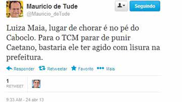 Imagem Maurício de Tude para Luiza Maia: “lugar de chorar é no pé do Caboclo”