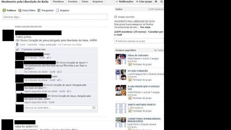 Imagem Amigos de Kátia Vargas comemoram soltura nas redes sociais