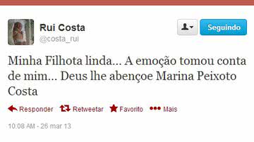 Imagem Nasce filha do secretário Rui Costa